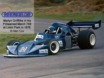 Martyn Griffiths in his Pilbeamed March 74B at Loton Park in 1976. Copyright Alan Cox 2020. Used with permission.