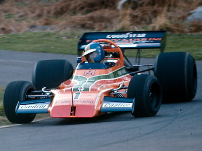 Roy Lane at Loton Park in April 1976 in the all-conquering McRae. Copyright Alan Cox 2006. Used with permission.