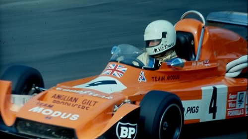 Mike Young at Mallory Park in August 1976 in his Modus M1. Copyright Alan Cox 2010. Used with permission. Mike Young at Mallory Park in August 1976 in his Modus M1. Copyright Alan Cox 2010. Used with permission.