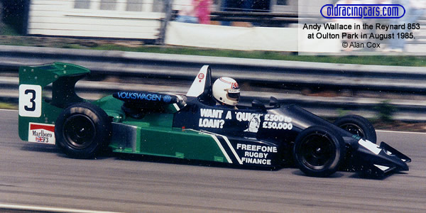 Andy Wallace in the Reynard 853 at Oulton Park in August 1985. Copyright Alan Cox 2009. Used with permission. Andy Wallace in the Reynard 853 at Oulton Park in August 1985. Copyright Alan Cox 2009. Used with permission.
