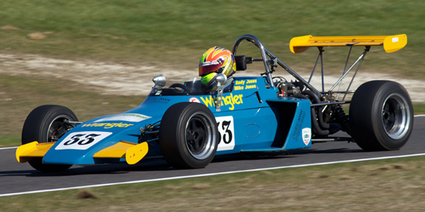 Andy and Mike Jones' Brabham BT38C at Cadwell Park in April 2013. Licenced by Mark Benson under Creative Commons licence Attribution-ShareAlike 2.0 Generic (CC BY-SA 2.0). Original image has been cropped.