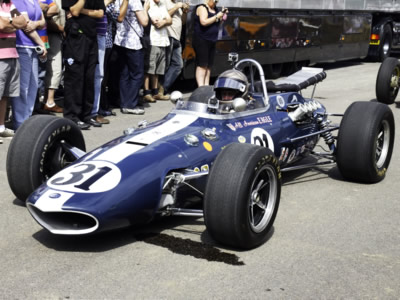 Doug Magnon with Eagle '201' at the Goodwood Festival of Speed in June 2011. Licenced by Andrew Basterfield under Creative Commons licence Attribution-ShareAlike 2.0 Generic (CC BY-SA 2.0). Original image has been cropped.