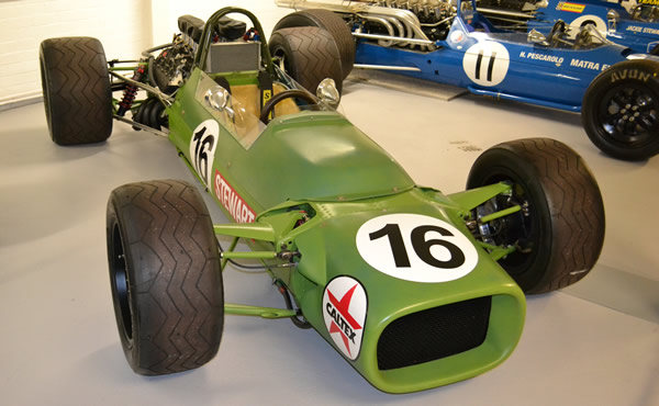 The restored Matra MS9 in the Donington Museum in October 2012. Licenced by 'jambox998' under Creative Commons licence Attribution-NonCommercial-NoDerivs 2.0 Generic. Original image has been cropped.