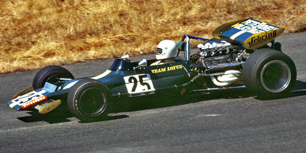 Pete Lovely in his DFV-engined ex-F2 Lotus 69 at Seattle in May 1971. Copyright Jim Culp 2017. Used with permission.