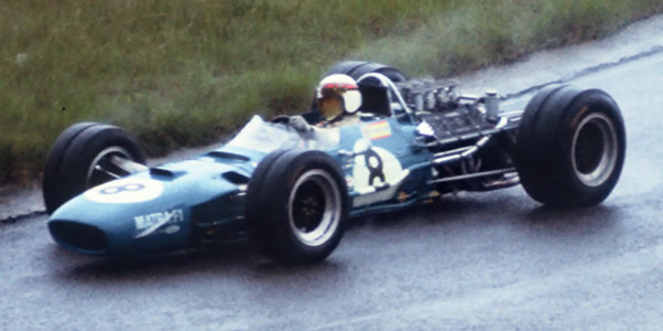 Jackie Stewart in Matra MS10-02 at the Dutch GP in 1968, on his way to Matra's first F1 victory. Copyright Jim Culp 2017. Used with permission.