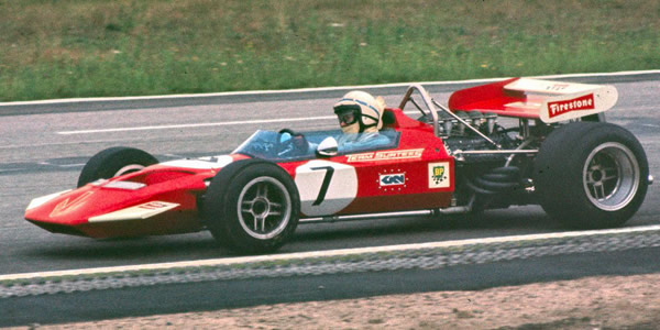 John Surtees in his new Surtees TS7 at the 1970 German GP. Licenced by Jim Culp under Creative Commons licence Attribution-NonCommercial-NoDerivs 2.0 Generic. Original image has been cropped.