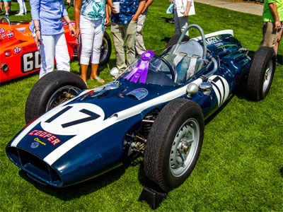 Rob Dyson's Cooper T54 won the Indianapolis Motor Speedway/Tony Hulman Award at the 2019 Amelia Island Concours d'Elegance. Copyright Richard Deming 2019. Used with permission.