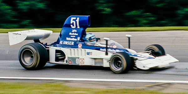 Al Unser in The Vel's Parnelli Jones Lola T332 at Mid Ohio in 1976. Copyright Richard Deming 2016. Used with permission.