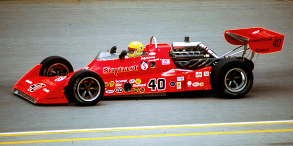 Wally Dallenbach in his Wildcat Mk 2 at Michigan in 1976. Copyright Richard Deming 2016. Used with permission.