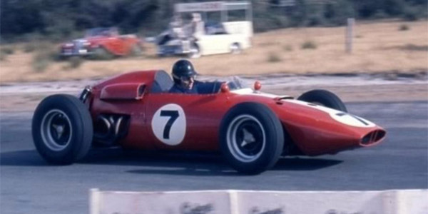 The unusual sight of a red BRM as Arnold Glass wrestles his Buick-powered BRM P48 round Warwick Farm at the 1962 Australian GP. Copyright Ken Devine 2011. Used with permission. The unusual sight of a red BRM as Arnold Glass wrestles his Buick-powered BRM P48 round Warwick Farm at the 1962 Australian GP. Copyright Ken Devine 2011. Used with permission.