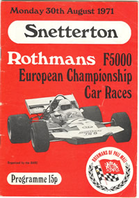 Snetterton 30 Aug 1971 Formula 5000 program