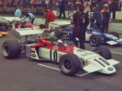 Silvio Moser in his Brabham BT38 at Crystal Palace in 1972. Copyright Richard Evans 2021. Used with permission.