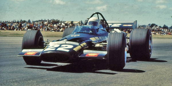 Graham McRae, seen here in his modified McLaren M10B during the 1971 Tasman series, was the only driver to win four Formula 5000 titles.  Copyright Ted Walker (Ferret Fotographics) 2012.  Used with permission.