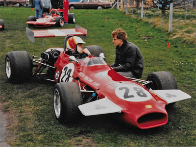 Andrew Fellowes in his Brabham BT30 at Oulton Park in May 1986. Copyright Ted Walker 2019. Used with permission.