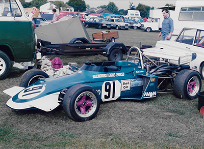 David Jackson's Brabham BT38 in the paddock at Castle Combe c1987. Copyright Ted Walker 2021. Used with permission.