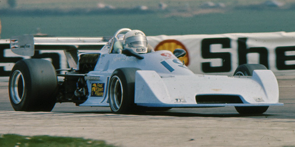 José Dolhem in the Opert Chevron B35 at Thruxton in 1976. Copyright Ted Walker 2012. Used with permission.