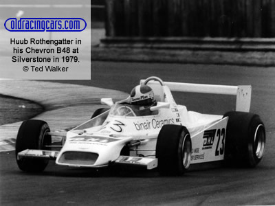 Huub Rothengatter in his Docking Spitzley Chevron B48 at Silverstone in March 1979. Copyright Ted Walker 2020. Used with permission.