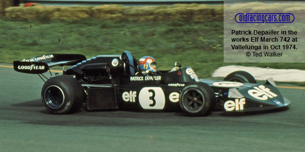 Patrick Depailler winning the final race of the 1974 season at Vallelunga in the works March 742. Copyright Ted Walker 2012.  Used with permission.