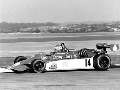 Huub Rothengatter in his Binair-backed Docking-Spitzley Toleman TG280 at Thruxton in early 1980. Copyright Ted Walker 2020. Used with permission.