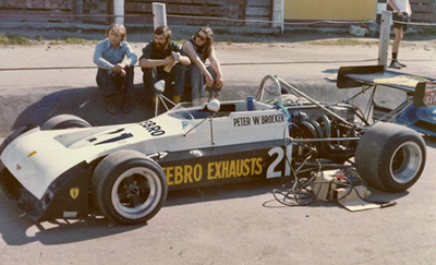 Peter Broeker's Chevron B27 at Mosport Park in 1974. Copyright Peter Viccary (<a href=http://www.gladiatorroadracing.ca/ target=_blank>gladiatorroadracing.ca</a>) 2021. Used with permission.