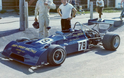 Bobby Brown's Chevron B27 at Mosport Park in 1974. Copyright Peter Viccary (<a href=http://www.gladiatorroadracing.ca/ target=_blank>gladiatorroadracing.ca</a>) 2021. Used with permission.