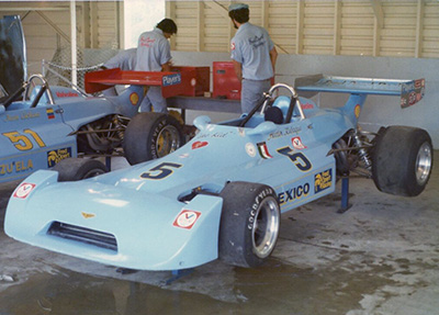 Hector Rebaque's Fred Opert Chevron B29 at Mosport in 1975. Copyright Peter Viccary (<a href='http://www.gladiatorroadracing.ca/' target='_blank'>gladiatorroadracing.ca</a>) 2021. Used with permission.