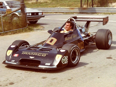 Marcel Talbot's Chevron B34 at Mosport Park in August 1976. Copyright Peter Viccary (<a href='http://www.gladiatorroadracing.ca/' target='_blank'>gladiatorroadracing.ca</a>) 2021. Used with permission.