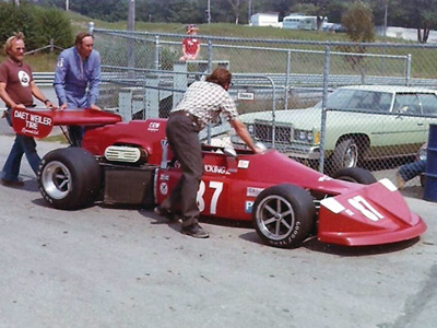 Wilbur Bunce's smartly presented March 722/75B at Mosport in August 1976, where Bob Lazier was due to race it. Copyright Peter Viccary (<a href=http://www.gladiatorroadracing.ca/ target=_blank>gladiatorroadracing.ca</a>) 2021. Used with permission.