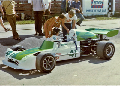 Bruce Jensen's March 74B at Mosport Park in 1974. Copyright Peter Viccary (<a href='http://www.gladiatorroadracing.ca/' target='_blank'>gladiatorroadracing.ca</a>) 2021. Used with permission.