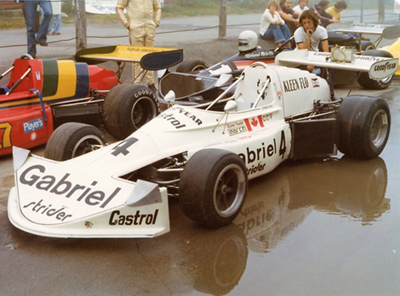 Craig Hill's Ecurie Canada March 75B at Mosport Park in 1975. Copyright Peter Viccary (<a href='http://www.gladiatorroadracing.ca/' target='_blank'>gladiatorroadracing.ca</a>) 2021. Used with permission.