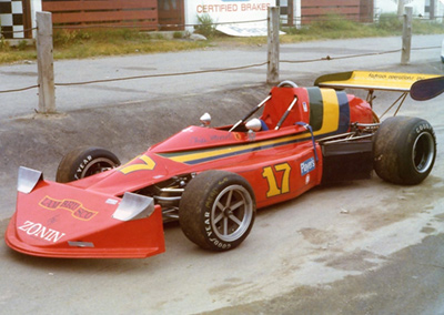 Chip Mead's Zonin March 75B at Mosport Park in 1975. Copyright Peter Viccary (<a href='http://www.gladiatorroadracing.ca/' target='_blank'>gladiatorroadracing.ca</a>) 2021. Used with permission.