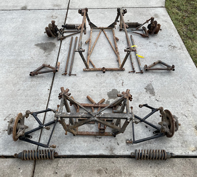 The original components of Benjamin Golembiewski's Brabham frame in December 2021. Copyright Benjamin Golembiewski 2021. Used with permission.