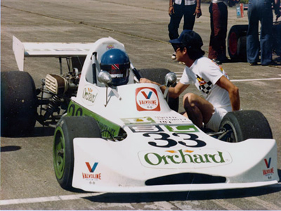Gordon Gonsalves in his March 73B, probably at Trinidad's Wallerfield circuit in 1980 or 1981. Copyright Gordon Gonsalves 2021. Used with permission.