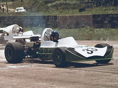 Gordon Gonsalves in his March 73B, probably at Trinidad's Wallerfield circuit in 1980 or 1981. Copyright Gordon Gonsalves 2021. Used with permission.