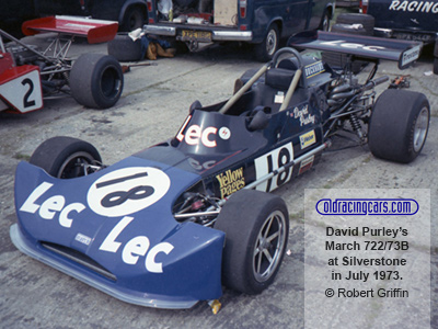 David Purley's rebuilt March 722/73B at Silverstone in July 1973. Copyright Robert Griffin 2021. Used with permission.