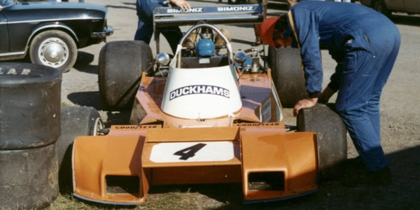 The Trojan T102 in the paddock at Mallory Park in October 1974. Copyright Rich Harman 2009. Used with permission.