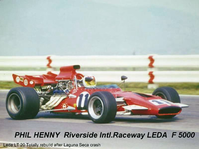 Phil Henny's Leda LT20 after it had been rebuilt with LT22 rear suspension following a crash at Laguna Seca in 1971. Copyright Phil Henny 2003. Used with permission. Phil Henny's Leda LT20 after it had been rebuilt with LT22 rear suspension following a crash at Laguna Seca in 1971. Copyright Phil Henny 2003. Used with permission.