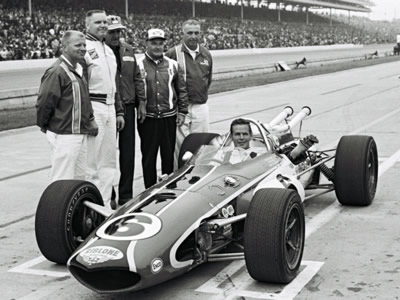 Bobby Unser's Rislone Leader Card Eagle after qualifying for the 1967 Indianapolis 500. Part of the Dave Friedman collection. Licenced by The Henry Ford under Creative Commons licence Attribution-NonCommercial-NoDerivs 2.0 Generic. Original image has been cropped. Bobby Unser's Rislone Leader Card Eagle after qualifying for the 1967 Indianapolis 500. Part of the Dave Friedman collection. Licenced by The Henry Ford under Creative Commons licence Attribution-NonCommercial-NoDerivs 2.0 Generic. Original image has been cropped.