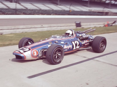 Roger McCluskey's new Eagle at the 1967 Indy 500. Part of the Dave Friedman collection. Licenced by The Henry Ford under Creative Commons licence Attribution-NonCommercial-NoDerivs 2.0 Generic. Original image has been cropped.