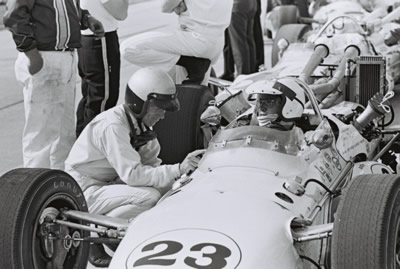 Ronnie Bucknum in Gordon Van Liew's Vita-Fresh Orange Juice Gerhardt at Indy in 1967. Part of the Dave Friedman collection. Licenced by The Henry Ford under Creative Commons licence Attribution-NonCommercial-NoDerivs 2.0 Generic. Original image has been cropped. Ronnie Bucknum in Gordon Van Liew's Vita-Fresh Orange Juice Gerhardt at Indy in 1967. Part of the Dave Friedman collection. Licenced by The Henry Ford under Creative Commons licence Attribution-NonCommercial-NoDerivs 2.0 Generic. Original image has been cropped.