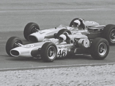 Jim Hurtubise at Phoenix in March 1966 driving the Gerhardt-Offy s/c that had recently set a new PIR lap record.  Part of the Dave Friedman collection. Licenced by The Henry Ford under Creative Commons licence Attribution-NonCommercial-NoDerivs 2.0 Generic. Original image has been cropped.