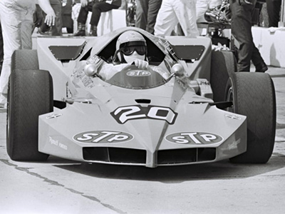 Art Pollard in the STP-Plymouth in practice for the 1969 Indy 500. Licenced by The Henry Ford under Creative Commons licence Attribution-NonCommercial-NoDerivs 2.0 Generic. Original image has been cropped.