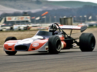 Graham Hill in the Rondel-nosed Tate of Leeds Brabham BT36 at Thruxton in April 1972. Copyright Michael Hewitt 2023. Used with permission.
