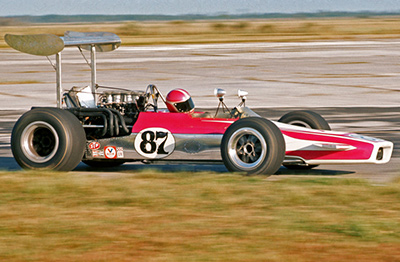 Mike Brockman in his Lola T190 at Sebring in October 1970. Copyright Harry E. Hurst 2022. Used with permission.