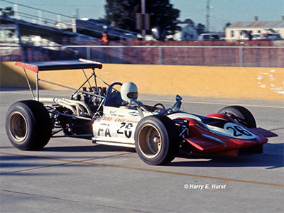 Steve Durst in his Vulcan Formula A at Sebring in December 1969. Copyright Harry E. Hurst 2022. Used with permission.