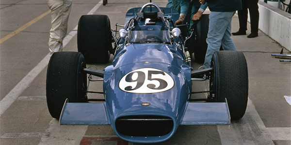 Jack Brabham's Brabham BT25 at the Speedway for the 1969 Indy 500. Copyright Indianapolis Motor Speedway. Copyright permissions granted for non-commercial use by Indianapolis Motor Speedway. Jack Brabham's Brabham BT25 at the Speedway for the 1969 Indy 500. Copyright Indianapolis Motor Speedway. Copyright permissions granted for non-commercial use by Indianapolis Motor Speedway.