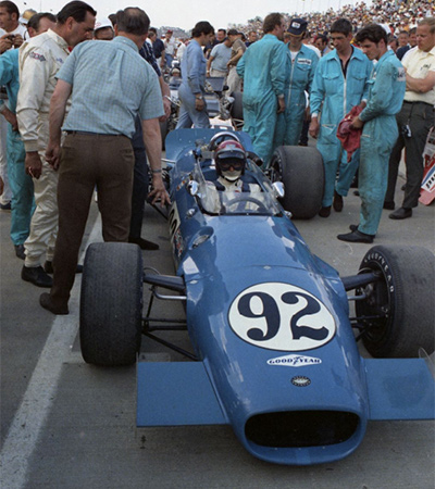 Peter Revson in the Brabham BT25 at the 1969 Indy 500. Copyright Indianapolis Motor Speedway. Copyright permissions granted for non-commercial use by Indianapolis Motor Speedway. Peter Revson in the Brabham BT25 at the 1969 Indy 500. Copyright Indianapolis Motor Speedway. Copyright permissions granted for non-commercial use by Indianapolis Motor Speedway.
