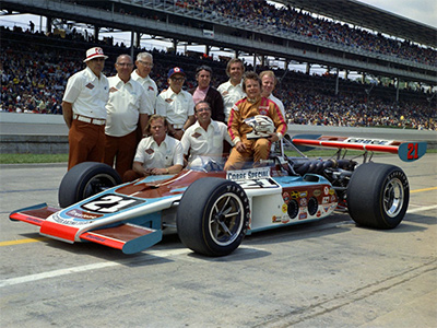 Jimmy Caruthers and his Fletcher Cobre Eagle at the 1973 Indy 500.  Copyright Indianapolis Motor Speedway. Copyright permissions granted for non-commercial use by Indianapolis Motor Speedway.