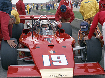 Mel Kenyon in his Hopkins Eagle-Ford at the 1973 Indy 500.  Copyright Indianapolis Motor Speedway. Copyright permissions granted for non-commercial use by Indianapolis Motor Speedway.