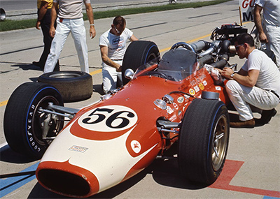 Jim Hurtubise's new Gerhardt at the 1967 Indy 500.  Copyright Indianapolis Motor Speedway. Copyright permissions granted for non-commercial use by Indianapolis Motor Speedway.